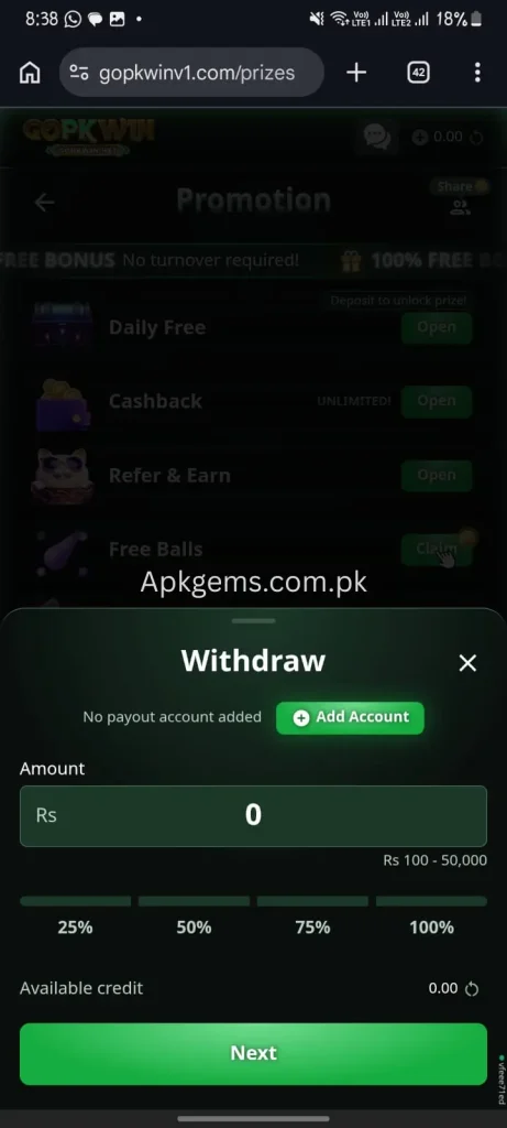 go pk win game