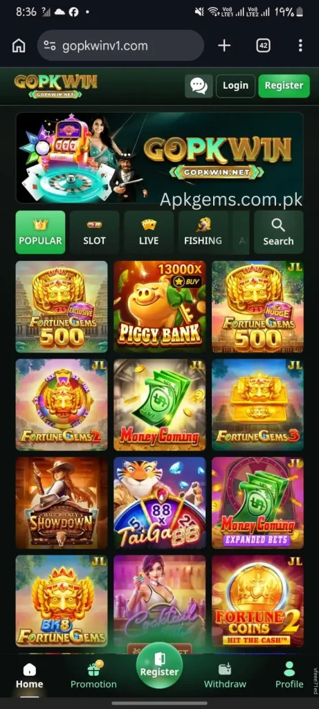 go pk win game